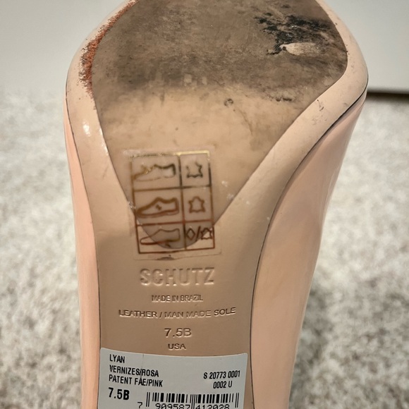 Schultz Lou Pointed Toe Pump- nude patent leather - size 7.5 - Picture 11 of 11